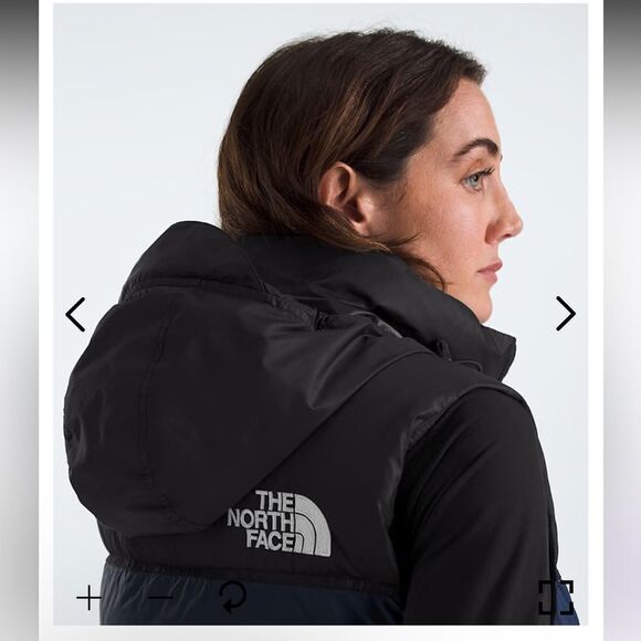 NWT XS The North Face Retro Nuptse 700 Puffer Vest - Summit Navy Blue and Black - Picture 4 of 16